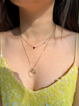 Zodiac Sheep Pendant Necklace on model 1
