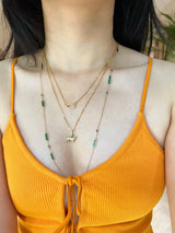 Zodiac Tiger Pendant 18k gold Handmade fine jewelry on model