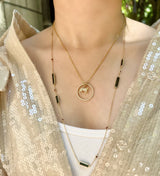 Zodiac Tiger Pendant Necklace on model 2