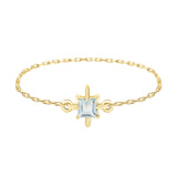 Aquamarine Birthstone Petite Circle Diamond Ring 14k gold stackable ring