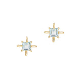 March Birthstone Aquamarine Studs