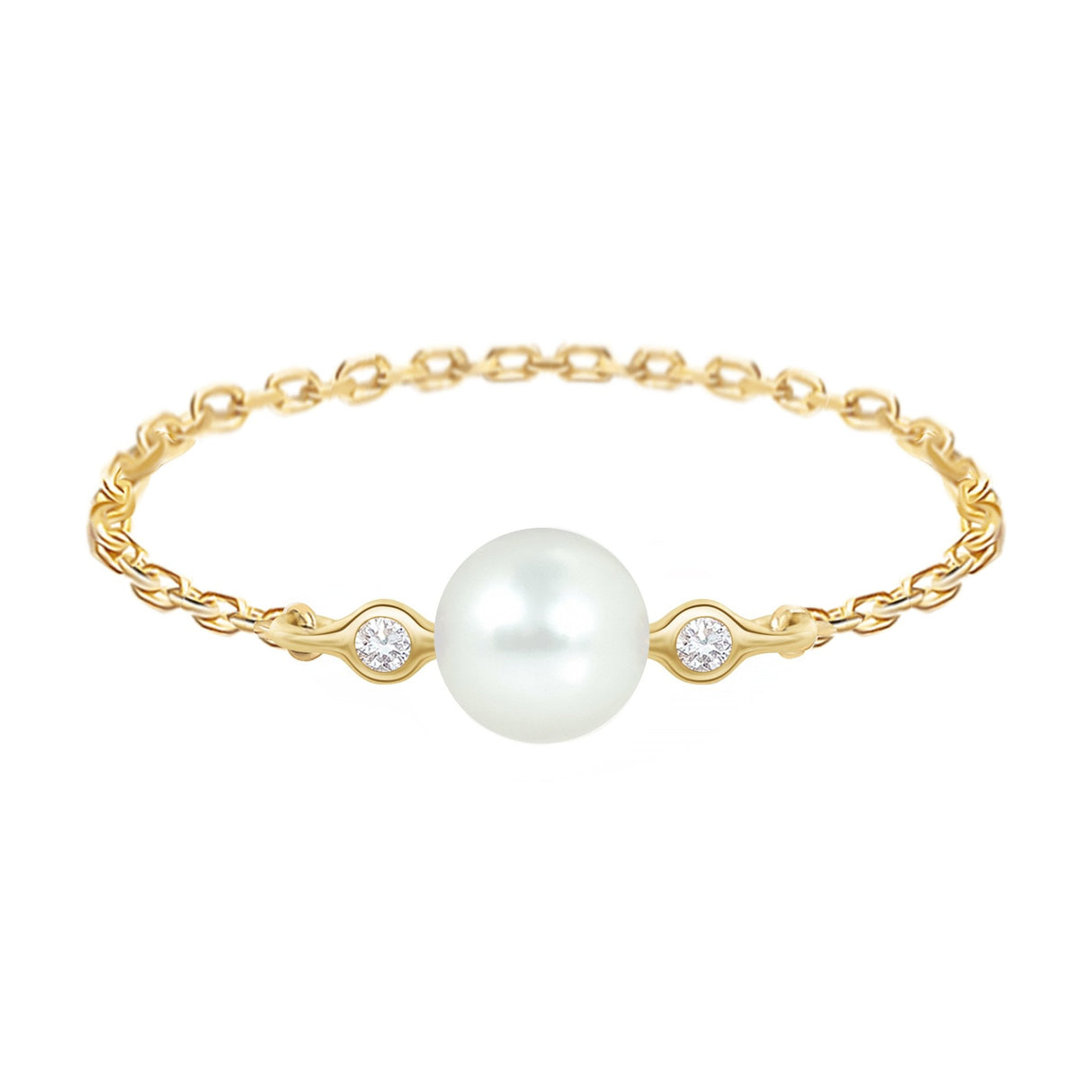 Pearl & Gemstone Chain Ring