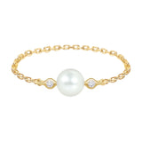 Pearl & Gemstone Chain Ring