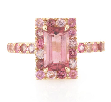 Tourmaline Bubble Gum Deco Ring