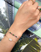 Green Tourmalines & Mauve Spinels Compass Bangle