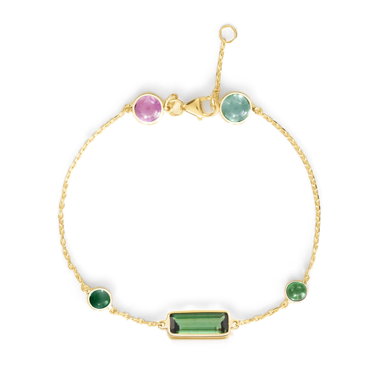 Green & Pink Tourmaline Candy Bracelet