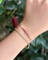 Vivid Red Spinel & Diamond Compass Bangle