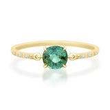Oval Lagoon Tourmaline Petite Circle Diamond Ring
