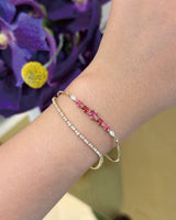 Vivid Red Spinel & Diamond Compass Bangle