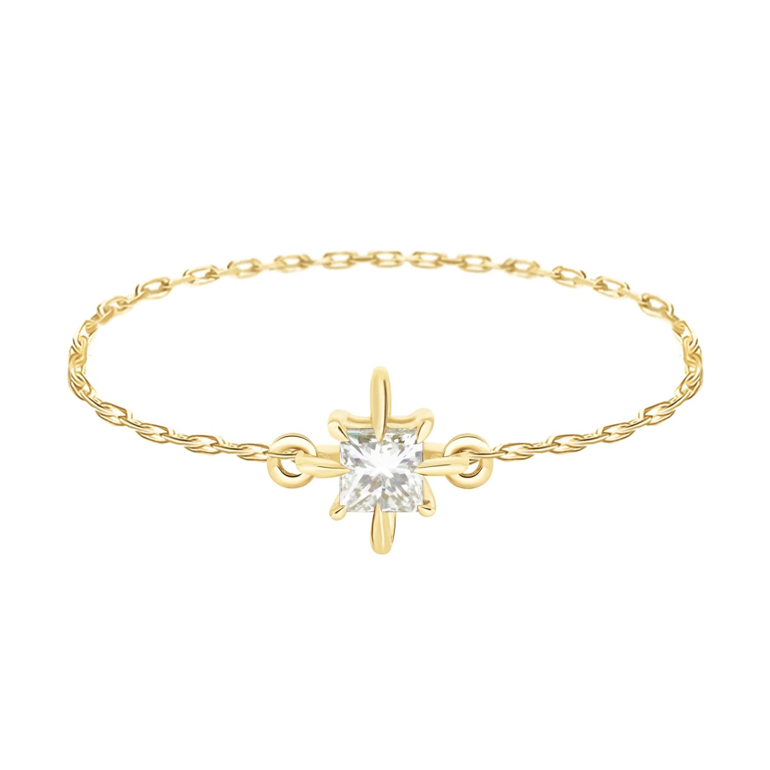 Diamond Birthstone Petite Circle Diamond Ring 14k gold stackable ring