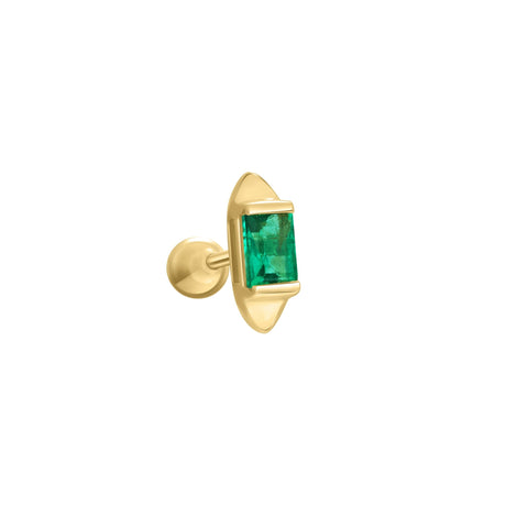18k gold emerald earrings with spike design