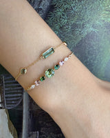 Green Tourmaline & Spinel Diamond Compass Bangle