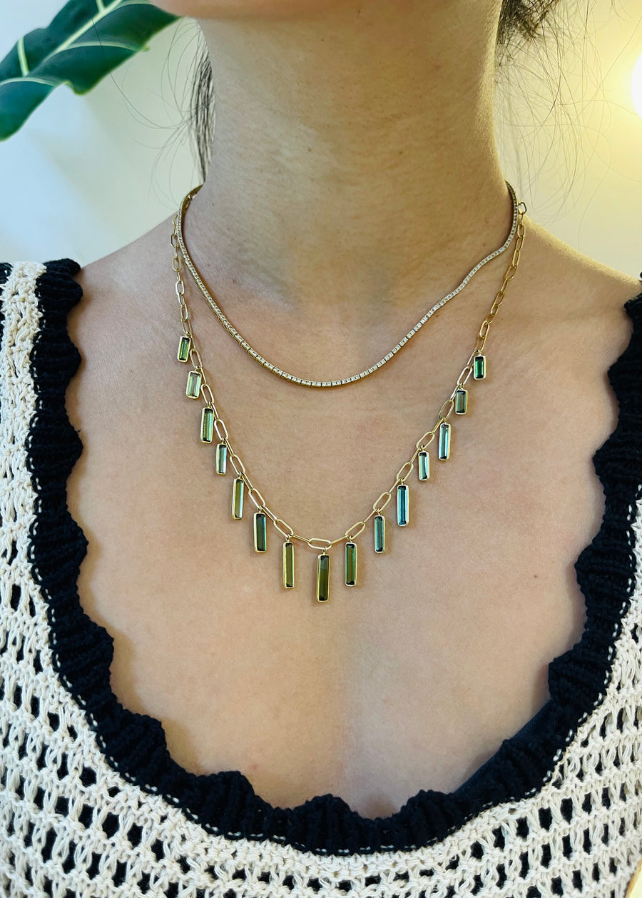 Tourmaline Bamboo Forrest Necklace