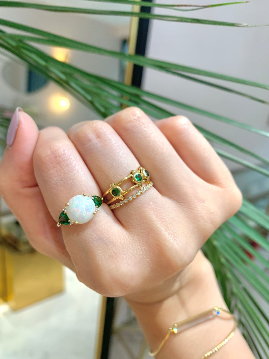 Opal & Tsavorite Gaia Ring