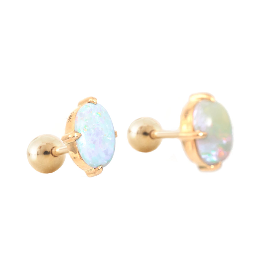 Black Opal Stud Earring