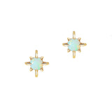 Australian opal birthstone earrings in 14k