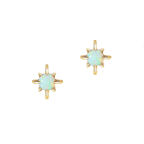 Australian opal birthstone earrings in 14k