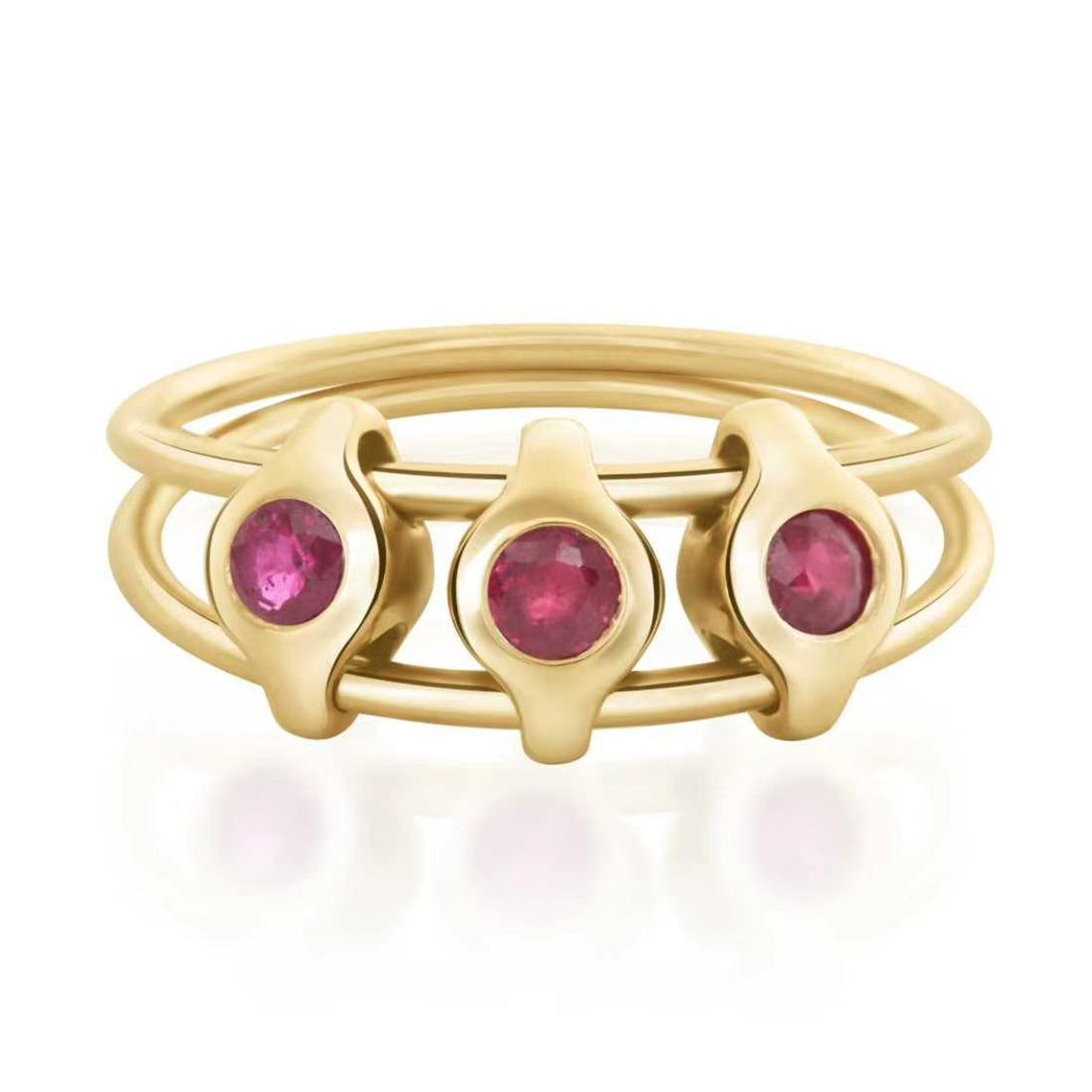 orbit ruby ring 18K gold stackable ring