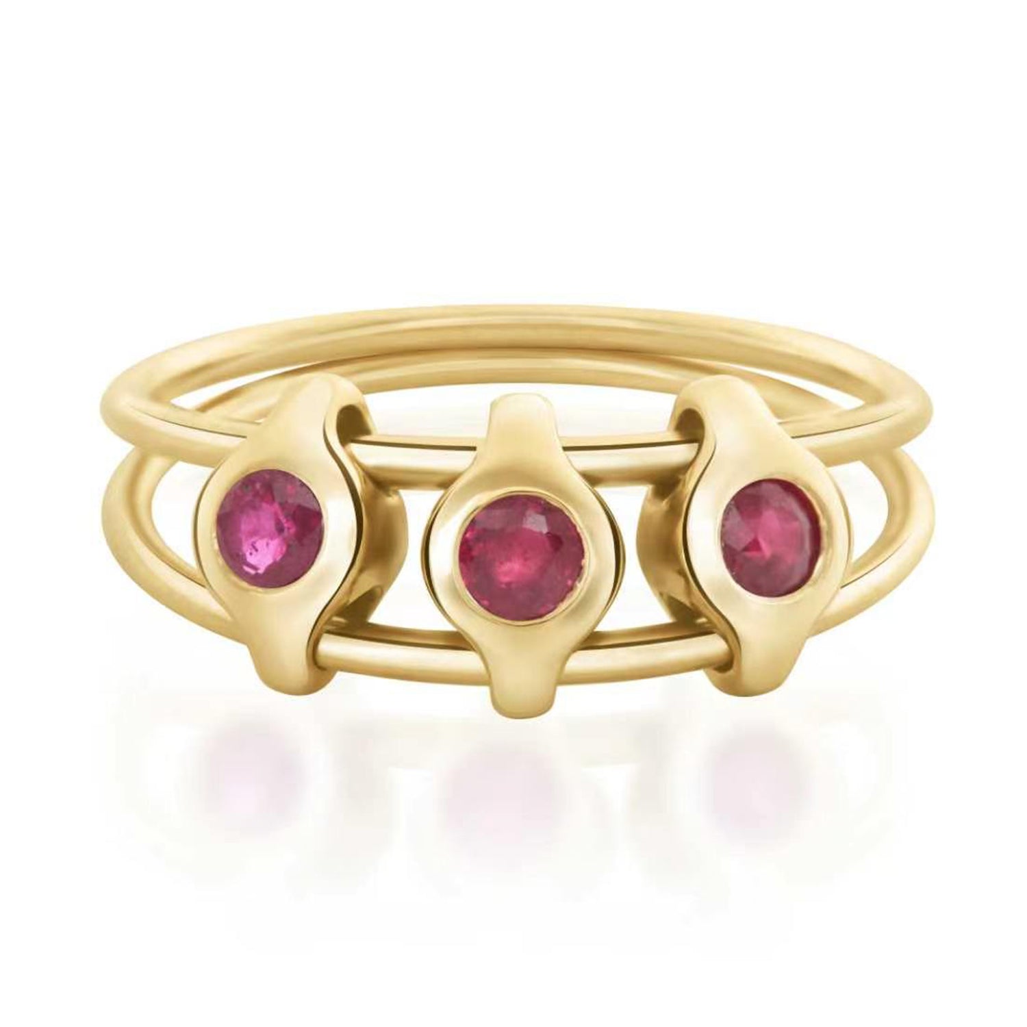 orbit ruby ring 18K gold stackable ring