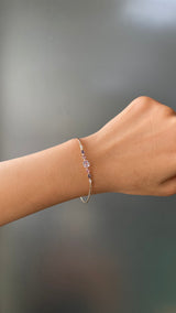 Lavender Spinel & Diamond Compass Bangle