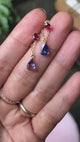 Tanzanite & Ruby Chain Earrings