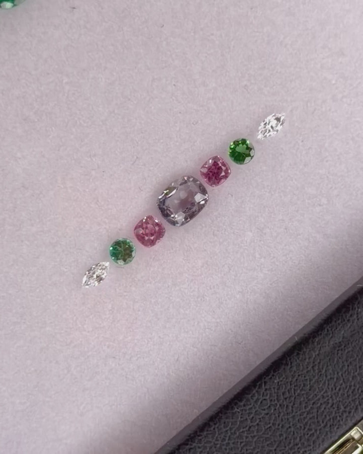 No.3 Spinel (1.08cts) Tourmaline (0.23ct) &Diamond (0.11ct) Compass Bangle