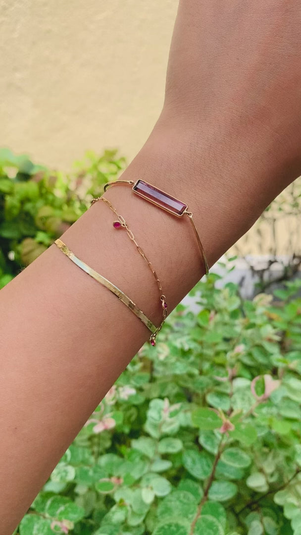 Ruby Dot Paperclip Bracelet