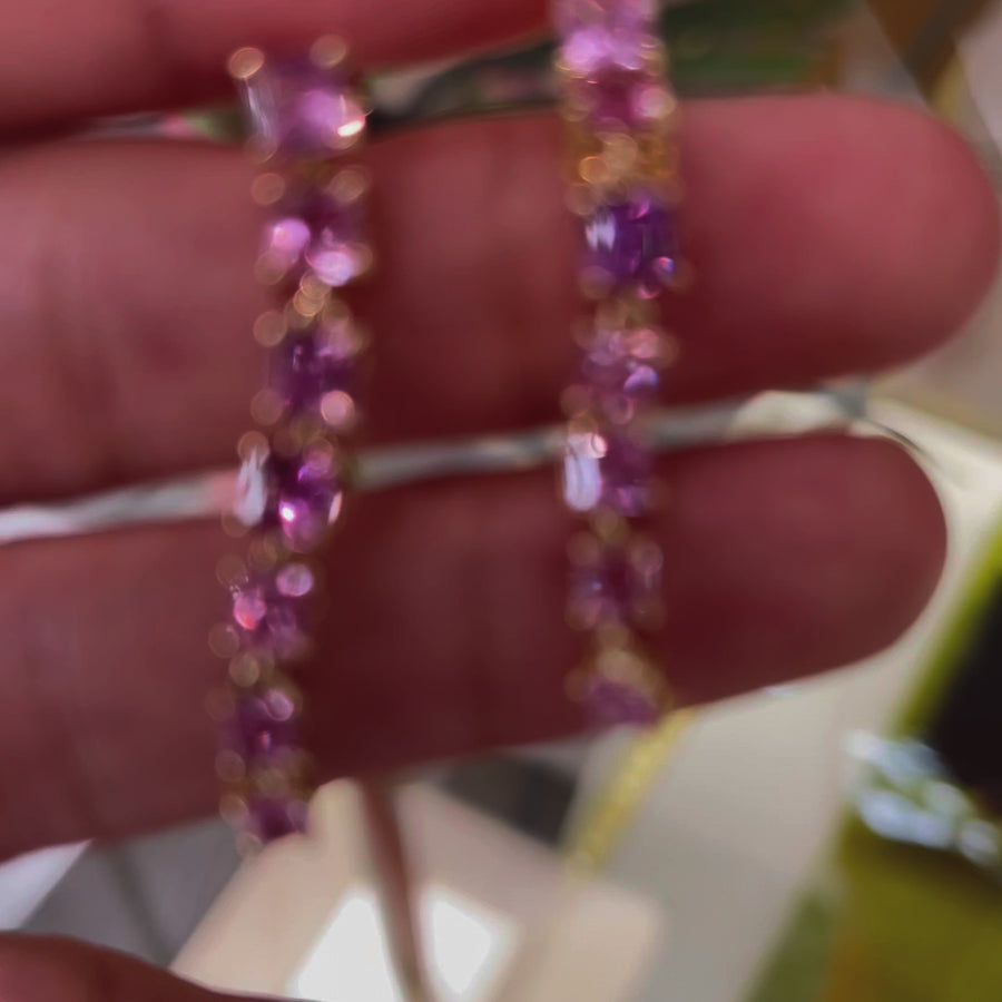 Pink Sapphire cascade Earrings