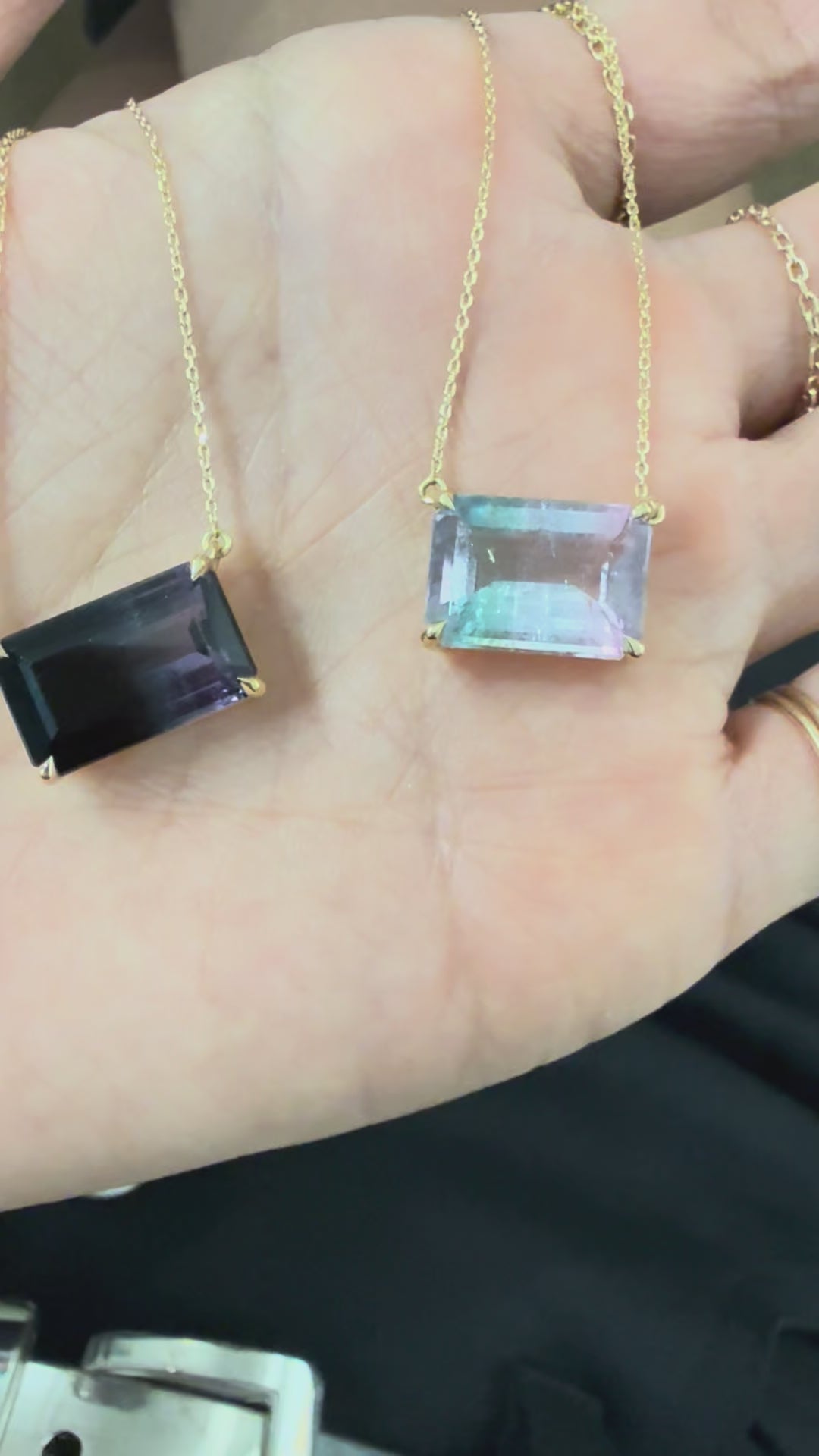 Pastel Watermelon Tourmaline Pendant Necklace