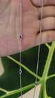 Sapphire Dot Necklace 18k gold handmade fine jewelry