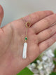 Akoya Pearl & Emerald Lariat Bar Necklace 14k handmade fine jewelry
