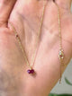 Ruby Heart Necklace 18k gold handmade fine jewelry