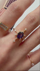 Purple Sapphire Starburst Ring