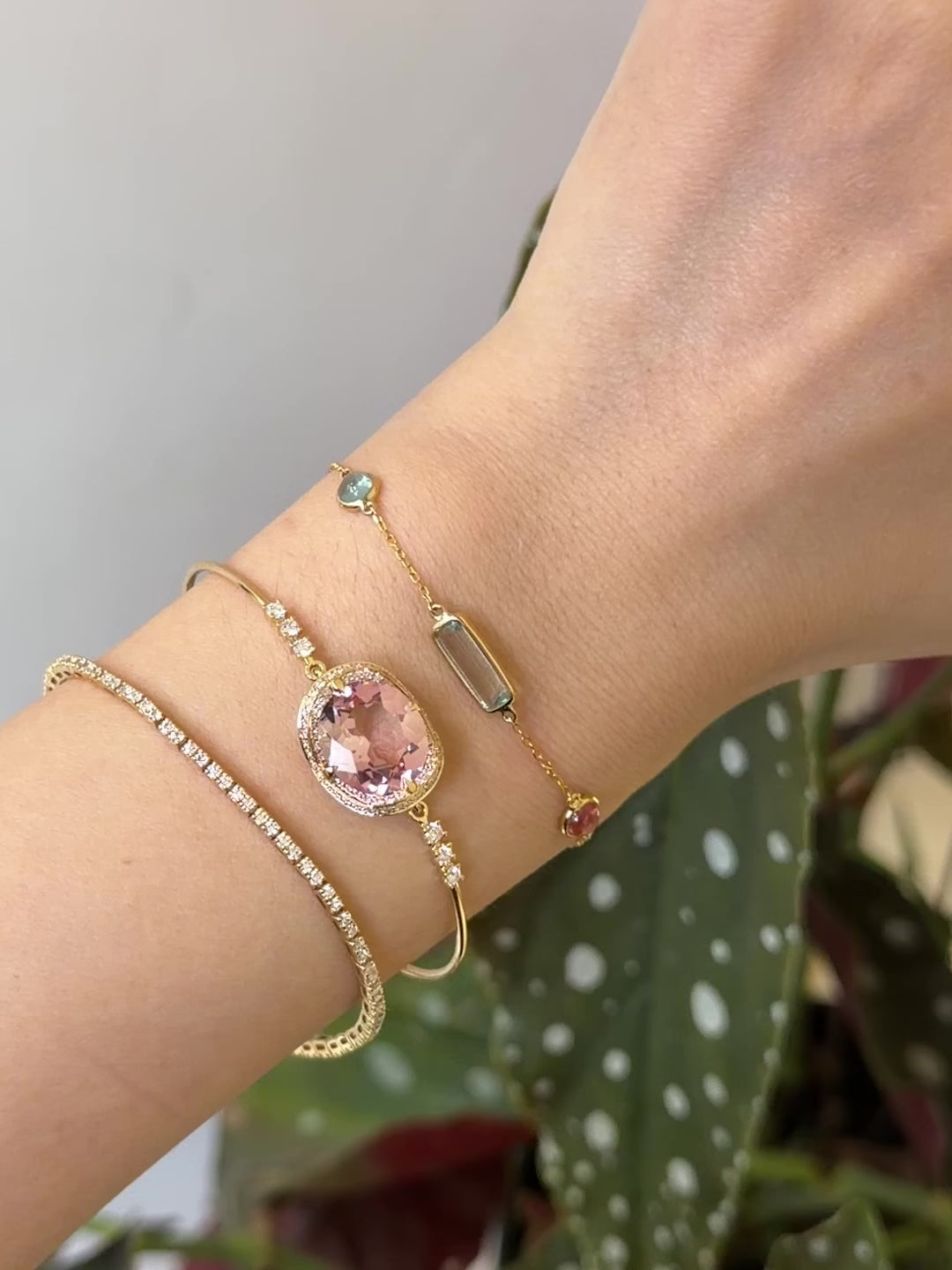 Light Pink Tourmaline Aurora Supreme Bangle