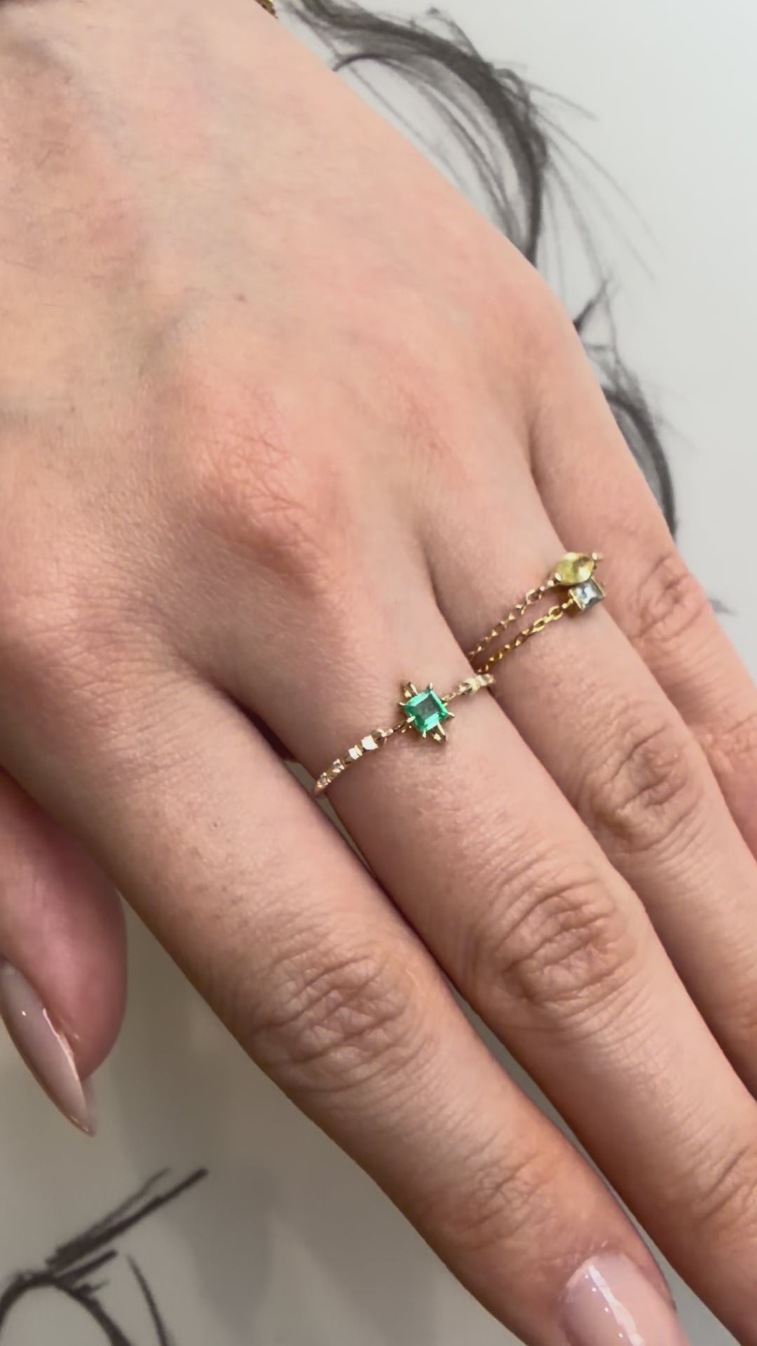 Birthstone Petite Circle Diamond Rings