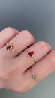 Red Spinel Petite Circle Diamond Ring