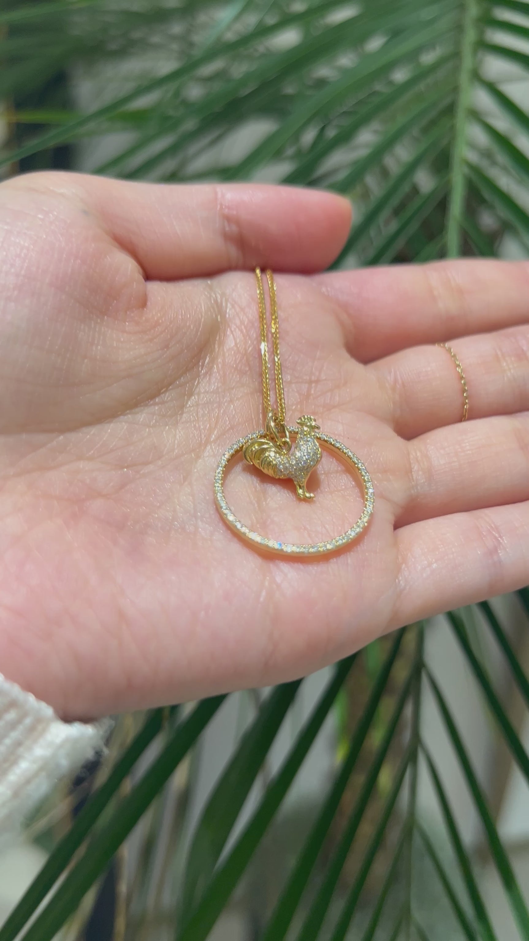 Zodiac Rooster Pendant Necklace