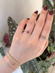 Purple Pink Spinel Petite Circle Diamond Ring 18k gold stackable ring on model