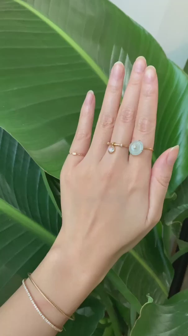 Jade & Diamond spin Ring