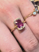 Deco Pink Sapphire Aurora Ring 18k gold engagement ring