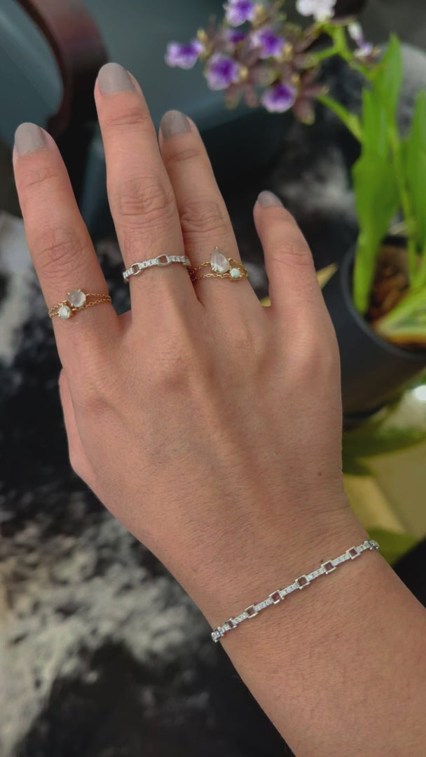 Platinum Diamond Links Tennis Bracelet stackable design