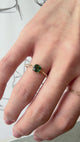 Cushion Green Tourmaline Petite Circle Diamond Ring