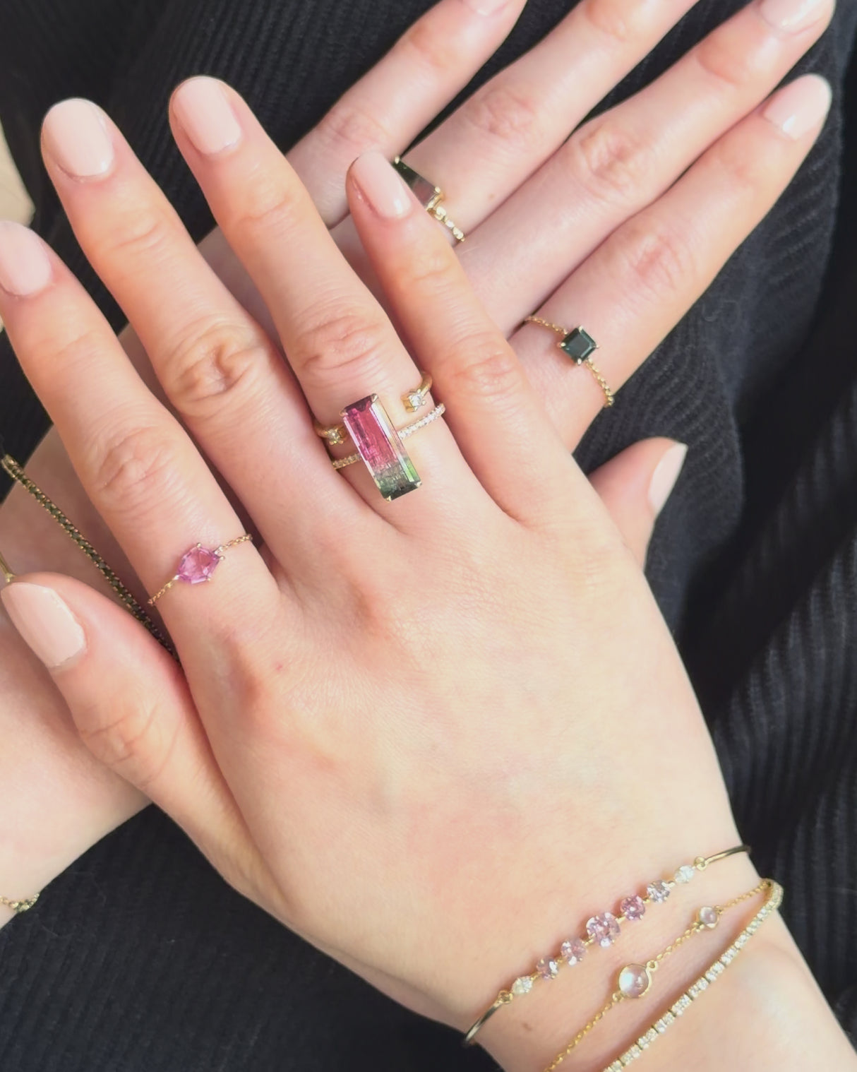 Classic Watermelon Tourmaline Ring