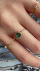 Cushion Indicolite Tourmaline Petite Circle Diamond Ring
