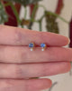 Cornflower Blue Ceylon Sapphire & Diamond Dot Studs