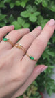 Emerald Marquise Supreme Chain Ring 18k gold Stackable ring on model