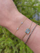 Aquamarine Linear Bangle 18k gold stackable design