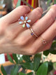 Opal & Diamond Flora Ring 18k gold Stackable ring
