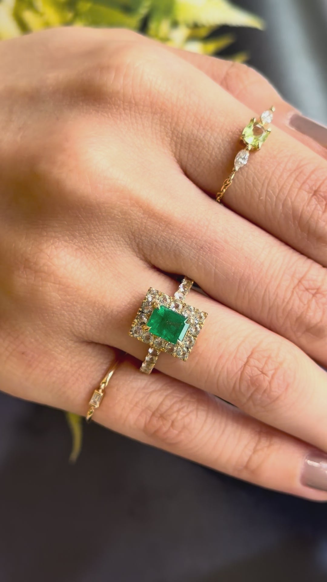 Emerald & Aquamarine Candy Ring