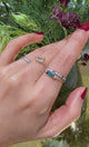 Indicolite Slim Bar Chain Ring 14k gold Stackable ring on model